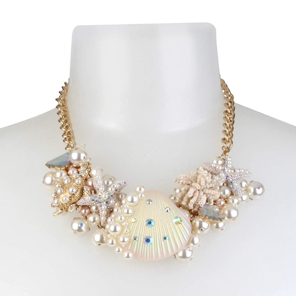 Gold and Pearl Statement Necklace
